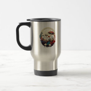 Aesthetic Goblincore And Cottagecore Mushroom Fore Travel Mug