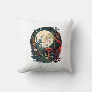 Aesthetic Goblincore And Cottagecore Mushroom Funn Cushion