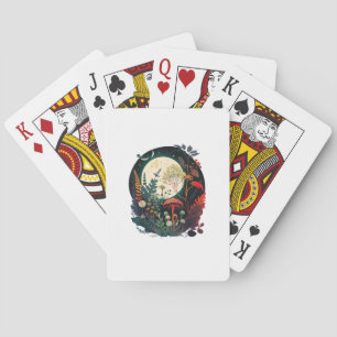 Aesthetic Goblincore And Cottagecore Mushroom Funn Playing Cards