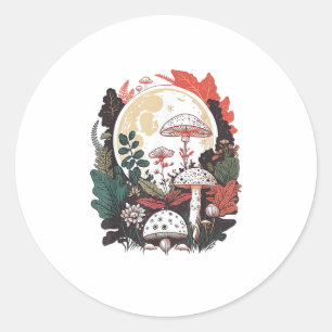 Aesthetic Goblincore And Cottagecore Mushroom Gent Classic Round Sticker