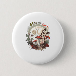 Aesthetic Goblincore And Cottagecore Mushroom Mini 6 Cm Round Badge