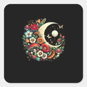 Aesthetic Goblincore Cottagecore Mushroom Funny Ar Square Sticker