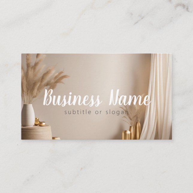 Aesthetic Gold and Neutral Business Card (Front)