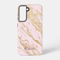 Aesthetic Gold Marble Blush Pink
