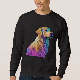 Aesthetic Golden Retriever Party with 80s Retrowav Sweatshirt