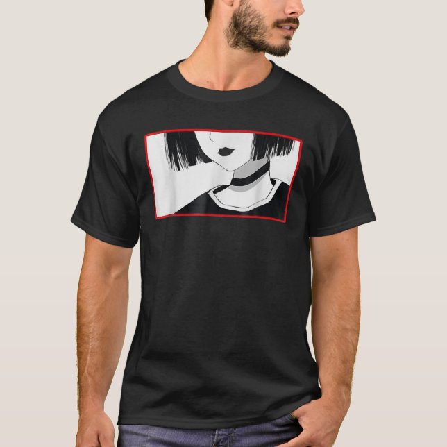 Aesthetic Goth Anime Girl - Soft Grunge Aesthetic T-Shirt (Front)