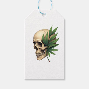 Aesthetic Goth Grunge Skull Tropical Monstera Leaf Gift Tags