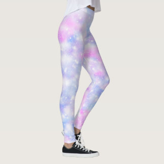Aesthetic Gradient Pastel Clouds Sparkle Leggings