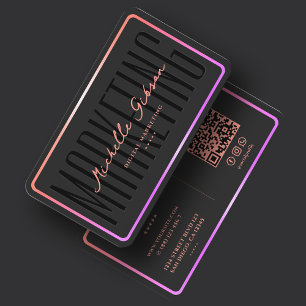 Aesthetic Gradient Pink Frame Marketing Business Card