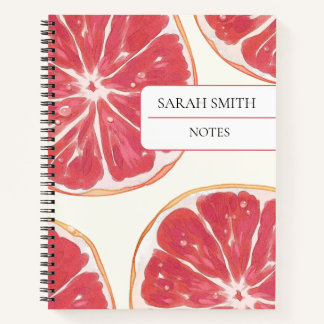 Aesthetic Grapefruit Notebook Custom Name Journal