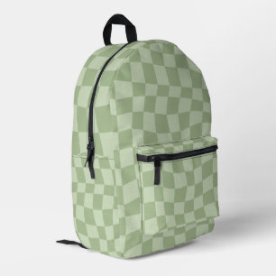Aesthetic Green Chequered Backpack