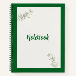 Aesthetic Green Leaf Stylish Journal Notebook