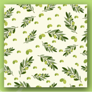 Aesthetic Green Olive Branches Leaves Wrapping Paper Sheet