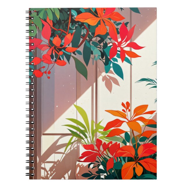 aesthetic greenery, home decor art, nature print,  notebook (Front)