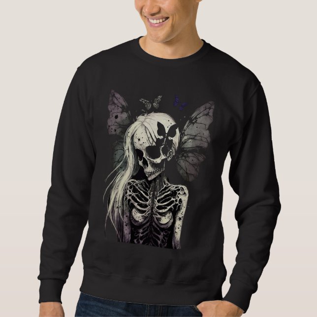 Aesthetic Grunge Fairycore Butterfly Gothic Horror Sweatshirt (Front)