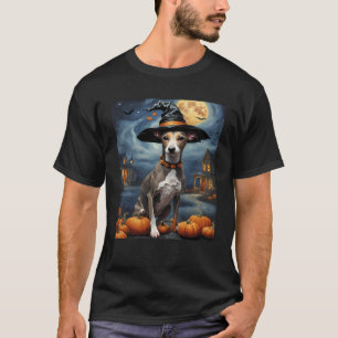 Aesthetic Halloween Italian Greyhound Dog Witch Pu T-Shirt