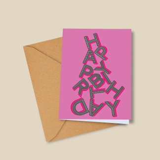 Aesthetic Happy Birthday Personalise Greeting Card