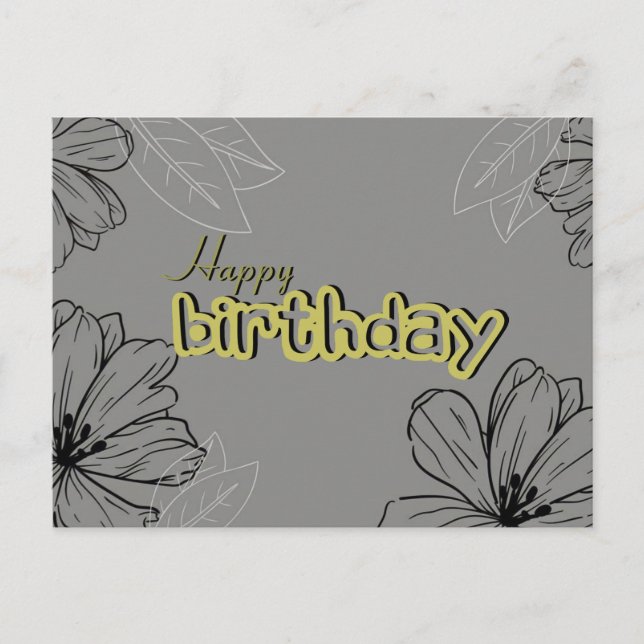 Aesthetic happy birthday postcard  (Front)
