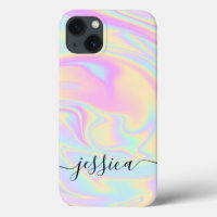 Aesthetic Holographic Elegant Script Signature