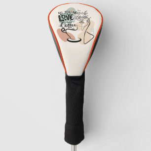 Aesthetic Illustrations, Girl's Coffee Golf Head Cover