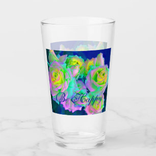 Aesthetic Iridescent Pearly Roses Be Happy Glass