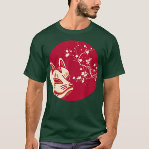Aesthetic Japanese Fox Art Kitsune Mask T-Shirt