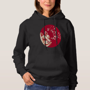 Aesthetic Japanese Fox Kitsune Mask Hoodie