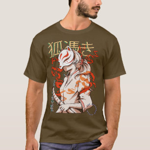 Aesthetic Japanese Kabuki Kitsune Mask Demon Samur T-Shirt