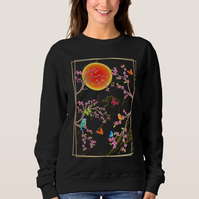 Aesthetic Japanese Style Cherry Blossom Tree Sakur Sweatshirt (Front)