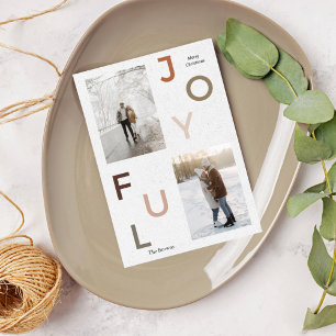 Aesthetic Joyful Photo Collage Christmas Family Holiday Card