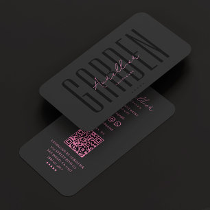 Aesthetic Landscape Artist Garden Pink Black Business Card