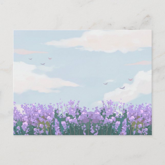 Aesthetic landscape nature blue sky flower spring  postcard (Front)