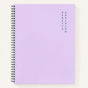 Aesthetic Lavender  & Teal Vertical Name Notebook