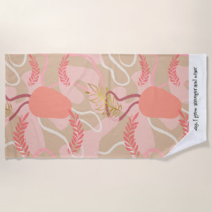 Aesthetic Leaf Design Beach Towel
