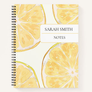 Aesthetic Lemon Notebook Custom Name Journal