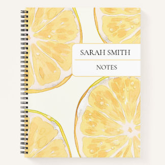 Aesthetic Lemon Notebook | Custom Name Journal