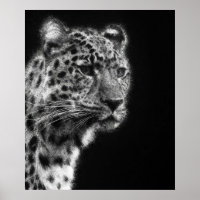 Aesthetic Leopard Cheetah Face sketch art
