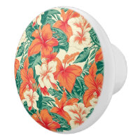Aesthetic lush topical flowers and leaves pattern