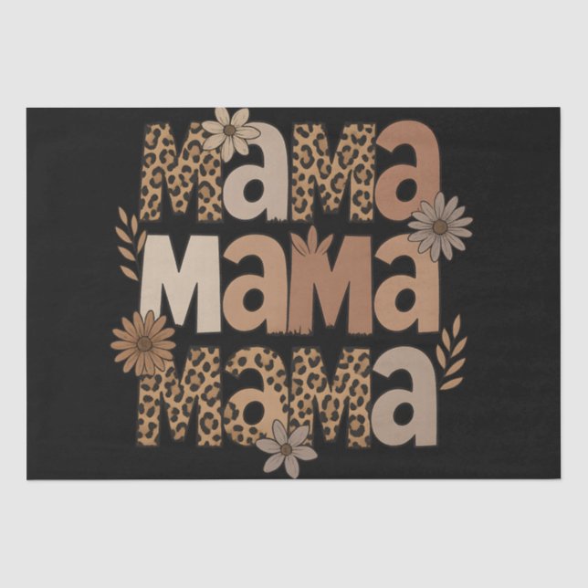 Aesthetic Mama Typography Leopard  Gift  Tissue Paper (Front)