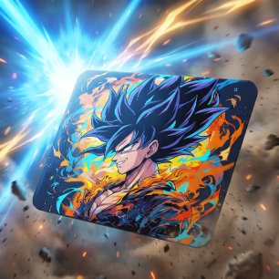 Aesthetic Manga Character with Black Hair Mouse Pad