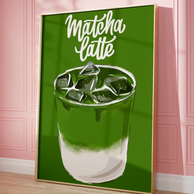 Aesthetic Matcha Latte Wall Art, Matcha Lover Poster (Matcha art)