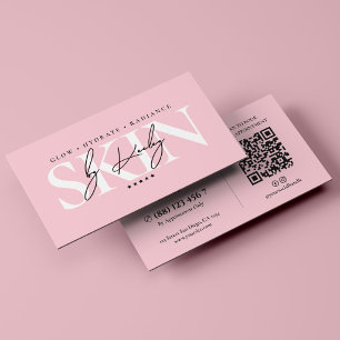 Aesthetic Med Spa Skincare Therapist Pastel Pink Business Card