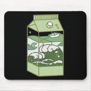 Aesthetic Milk Box Artwork Cute Kawaii Otaku Anime Mouse Pad