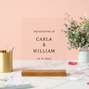 Aesthetic Minimalist Custom Text Wedding Business Acrylic Sign