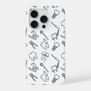 Aesthetic Minimalist Dental Icons Pattern iPhone C 15 Pro Case