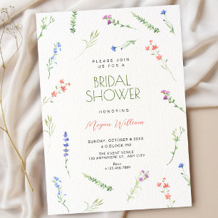Aesthetic Minimalist falling flowers bridal shower Invitation