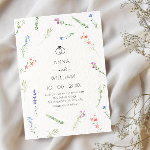 Aesthetic Minimalist falling flowers Invitation
