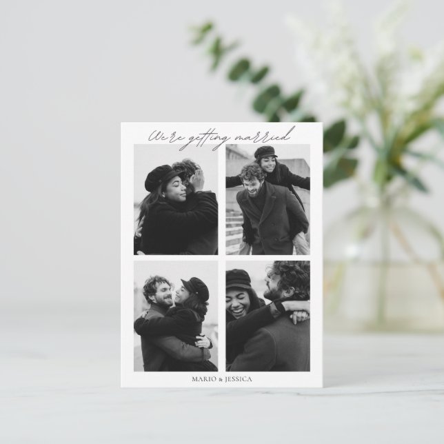 Aesthetic minimalist photo wedding postcard (Standing Front)