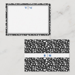 Aesthetic Minimalist with Borders & Monogram Black Card
