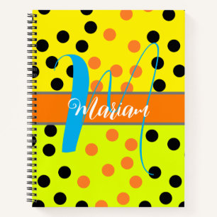 Aesthetic Multi Coloured Initial Name Monogrammed Notebook